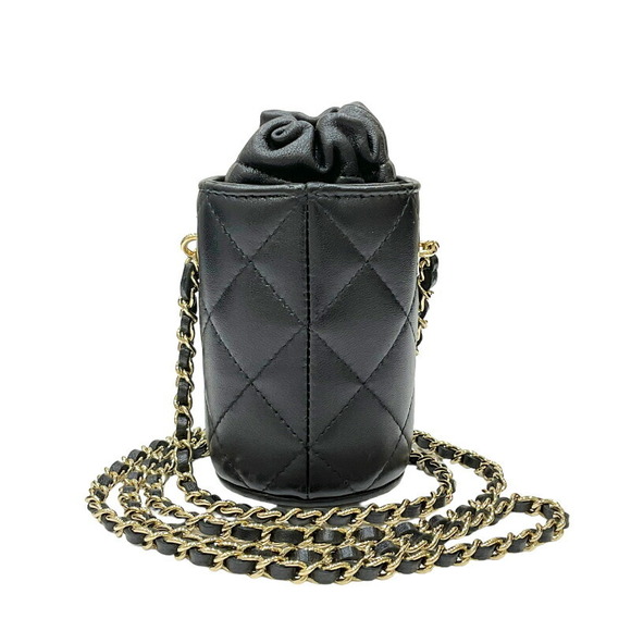 Chanel Matelasse Mini Bucket Bag Lambskin Black - Picture 2 of 8